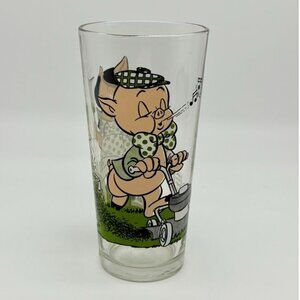 Vintage Pepsi Collector Series Warner Brothers 1976 Porky Pig Petunia Pig Glass~